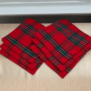 Festive Red and Green Plaid Holiday Napkins Set of 6